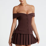 Saia Mini Gretchen - Marrom Ameixa