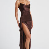 Vestido Maxi Helen - Marrom Ameixa