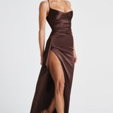 Vestido Maxi Helen - Marrom Ameixa