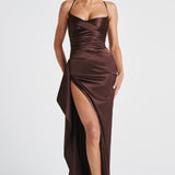 Vestido Maxi Helen - Marrom Ameixa