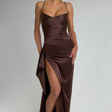 Vestido Maxi Helen - Marrom Ameixa