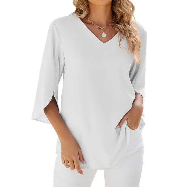 Blusa leve Mariah com corte solto e decote em V