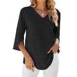 Blusa leve Mariah com corte solto e decote em V