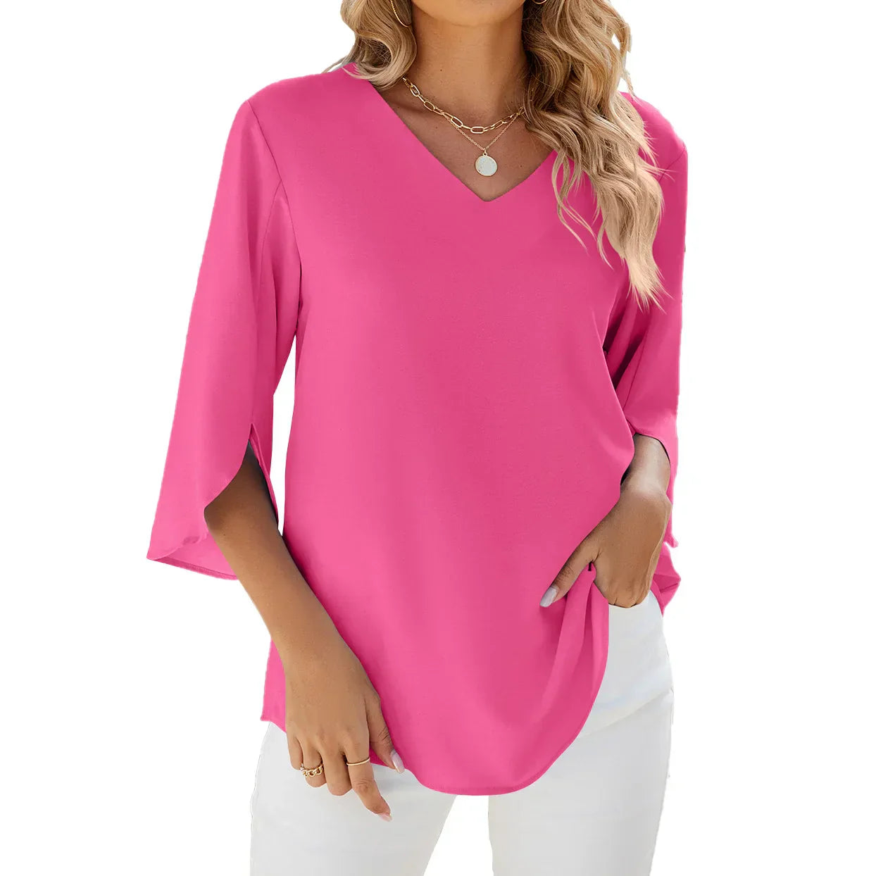 Blusa leve Mariah com corte solto e decote em V
