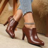 Alina - Botas de Couro Ortopédicas com Fecho Lateral