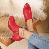 Alina - Botas de Couro Ortopédicas com Fecho Lateral