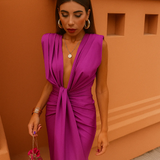 Mara - Vestido longo sem mangas com decote elegante