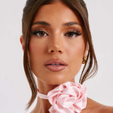 Gravata Floral da Índia - Rosa Claro