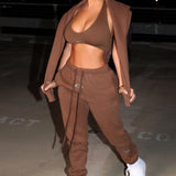 Ivy Luxe Trackpant - Chocolate