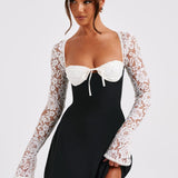Vestido Mini Jacinta - Preto/Branco
