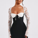 Vestido Mini Jacinta - Preto/Branco