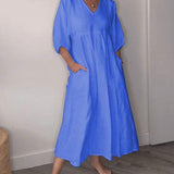 Vestido midi Amélia fluido e confortável