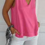 Nellie | Top elegante sem mangas com decote em V