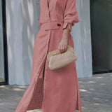 Simona - Vestido Maxi em Algodão e Linho