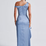 Vestido Maxi Juliene - Azul Acinzentado