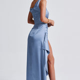 Vestido Maxi Juliene - Azul Acinzentado