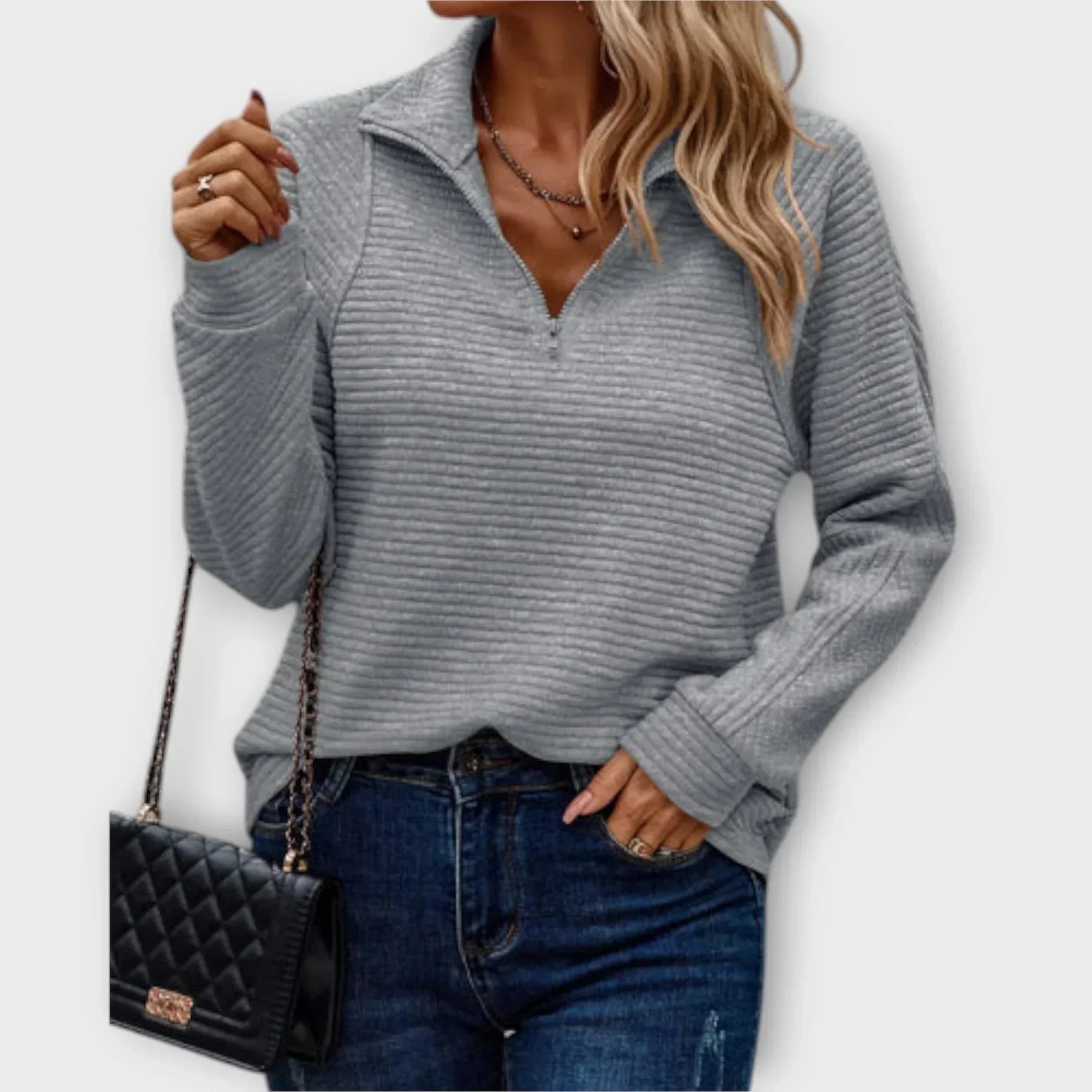Camisola acolchoada Nara com fecho elegante