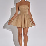 Vestido Mini Katrina - Brilho Dourado