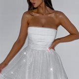 Vestido Mini Katrina - Brilho Marfim