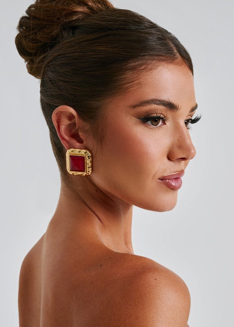 Brincos Kennedy - Vermelho/Dourado