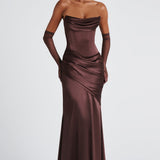 Vestido Maxi Kensington - Marrom Ameixa