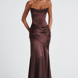 Vestido Maxi Kensington - Marrom Ameixa