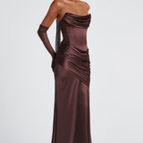 Vestido Maxi Kensington - Marrom Ameixa