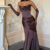 Vestido Maxi Kensington - Marrom Ameixa