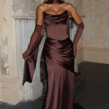 Vestido Maxi Kensington - Marrom Ameixa