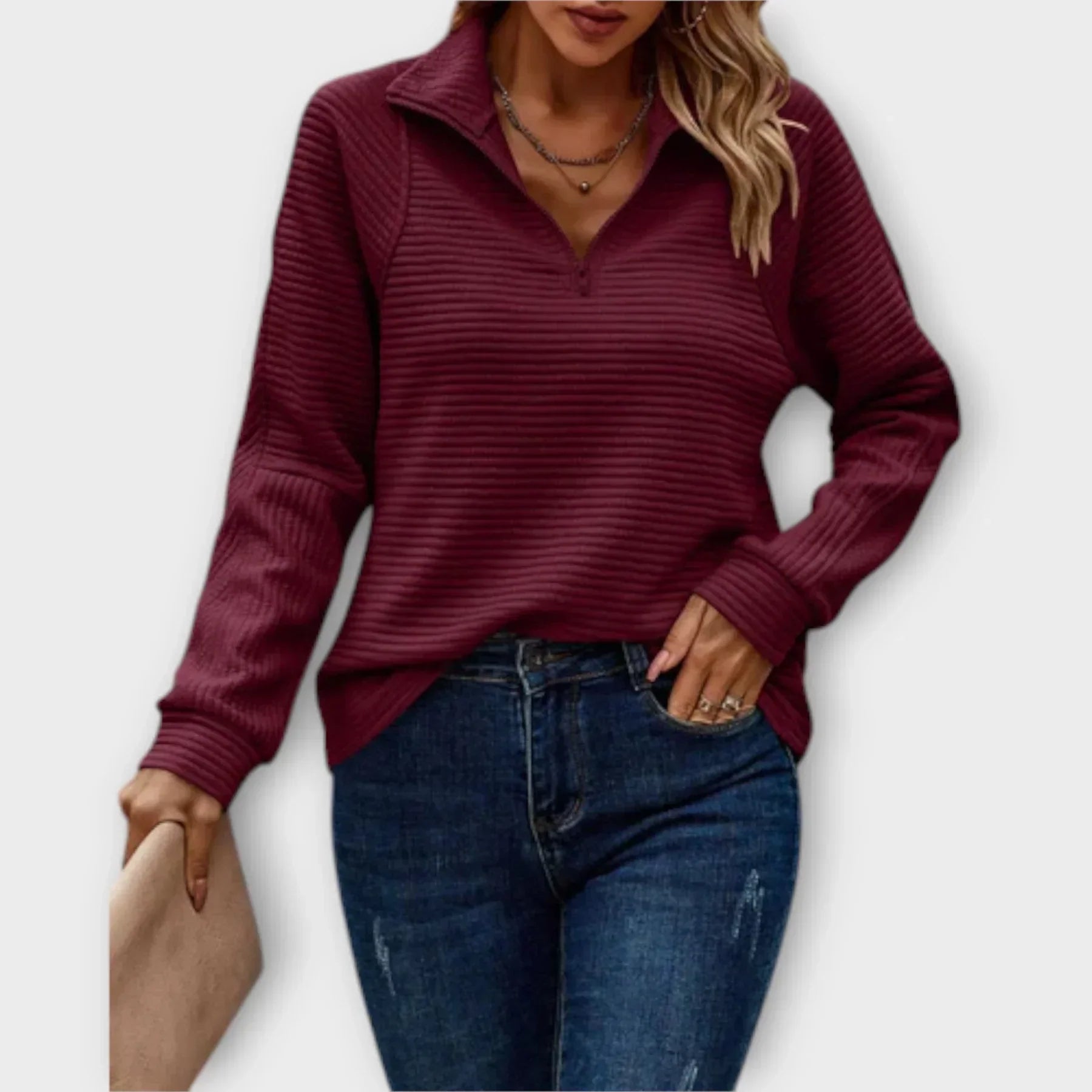 Camisola acolchoada Nara com fecho elegante