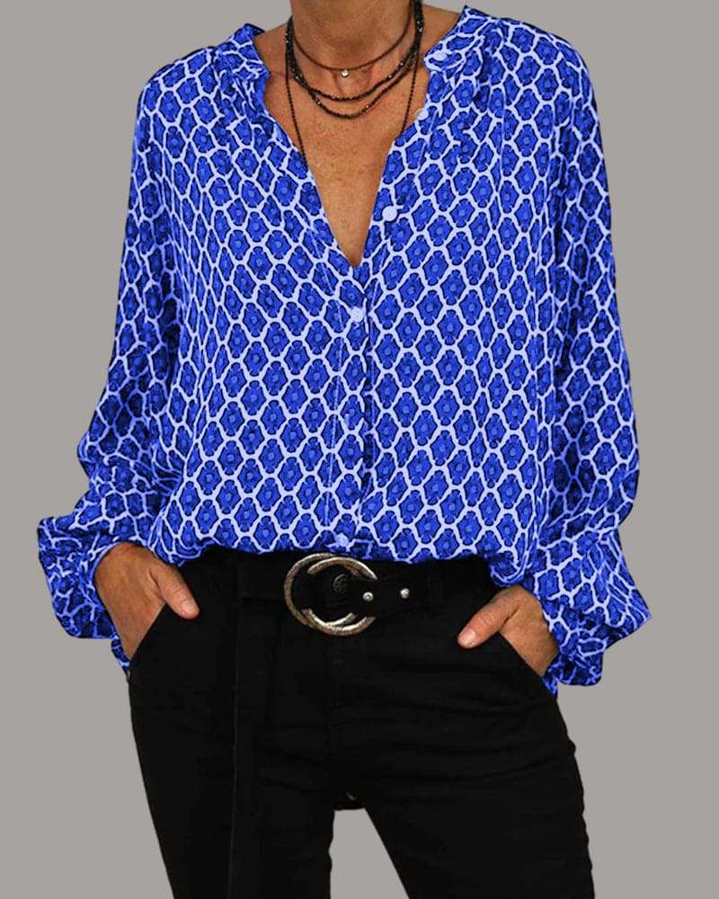 Ursula | Camisa Midi Relaxada com Decote em V