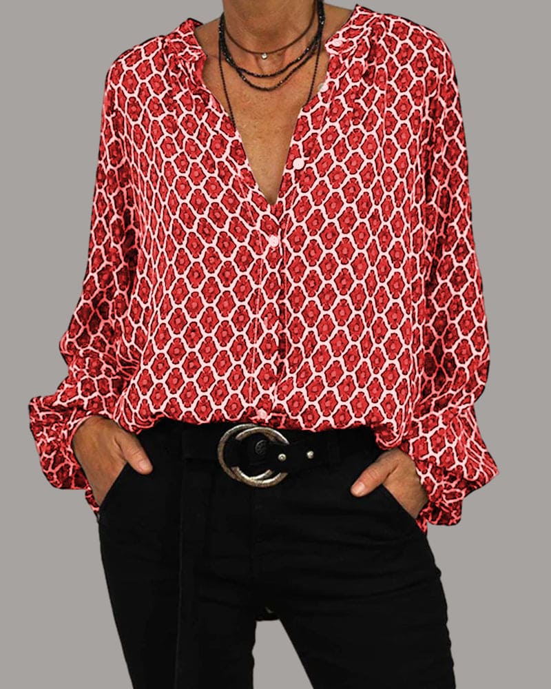 Ursula | Camisa Midi Relaxada com Decote em V