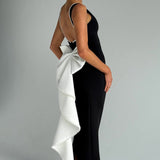 Vestido Lana Midaxi - Preto/Branco