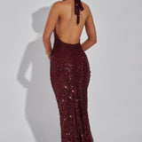 Vestido Maxi Lorena - Forrado em Vinho