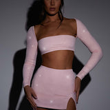 Top Lucianna - Brilho Rosa