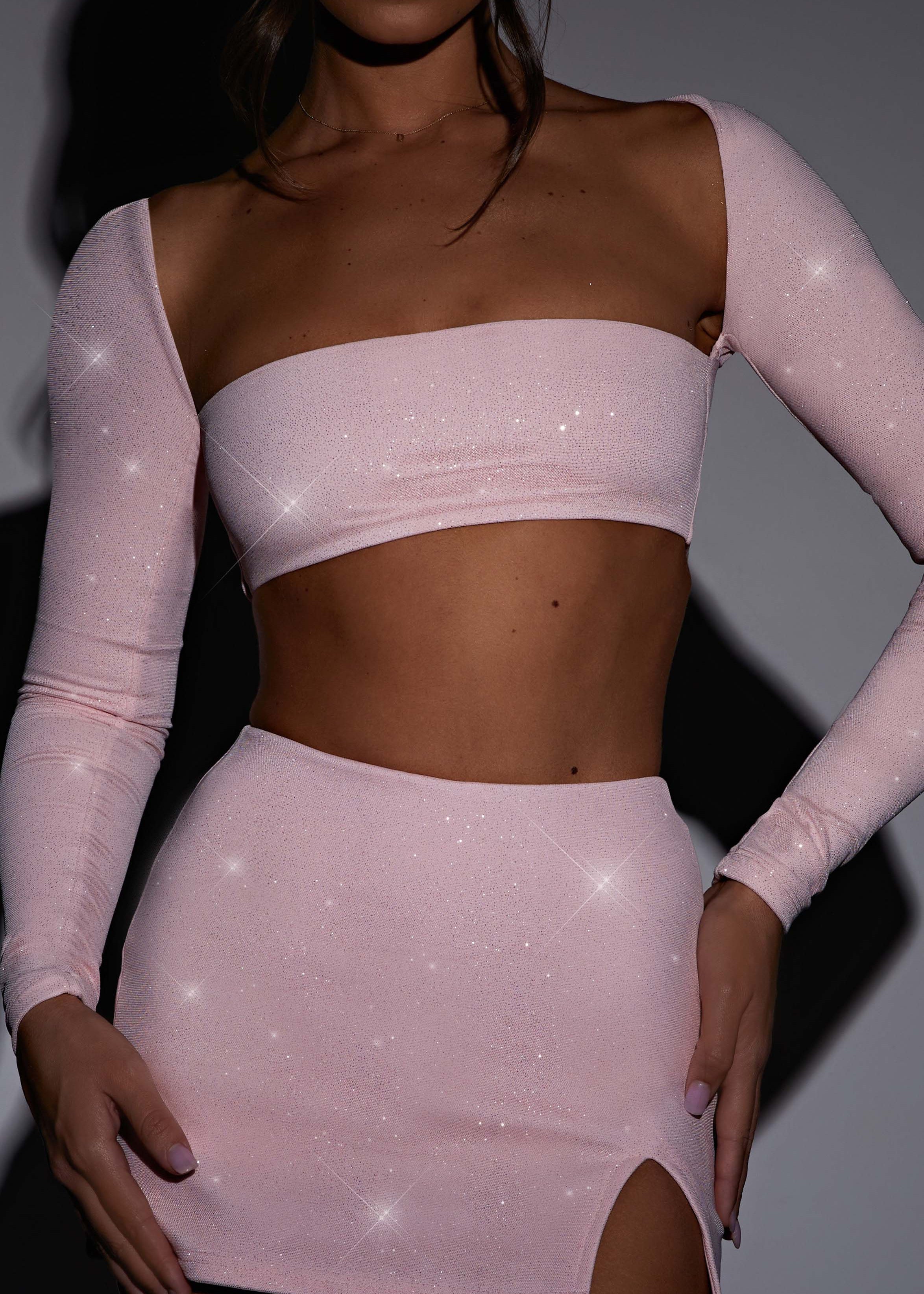 Top Lucianna - Brilho Rosa