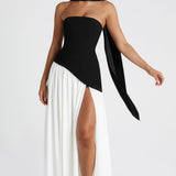 Vestido Maxi Maliyah - Preto/Branco