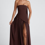 Vestido Maxi Maliyah - Marrom Ameixa