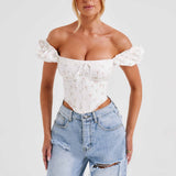 Corset Matilda - Estampa Floral em Tons de Rosa