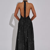 Vestido Maxi Melania - Preto Brilhante