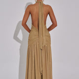 Vestido Maxi Melania - Brilho Dourado