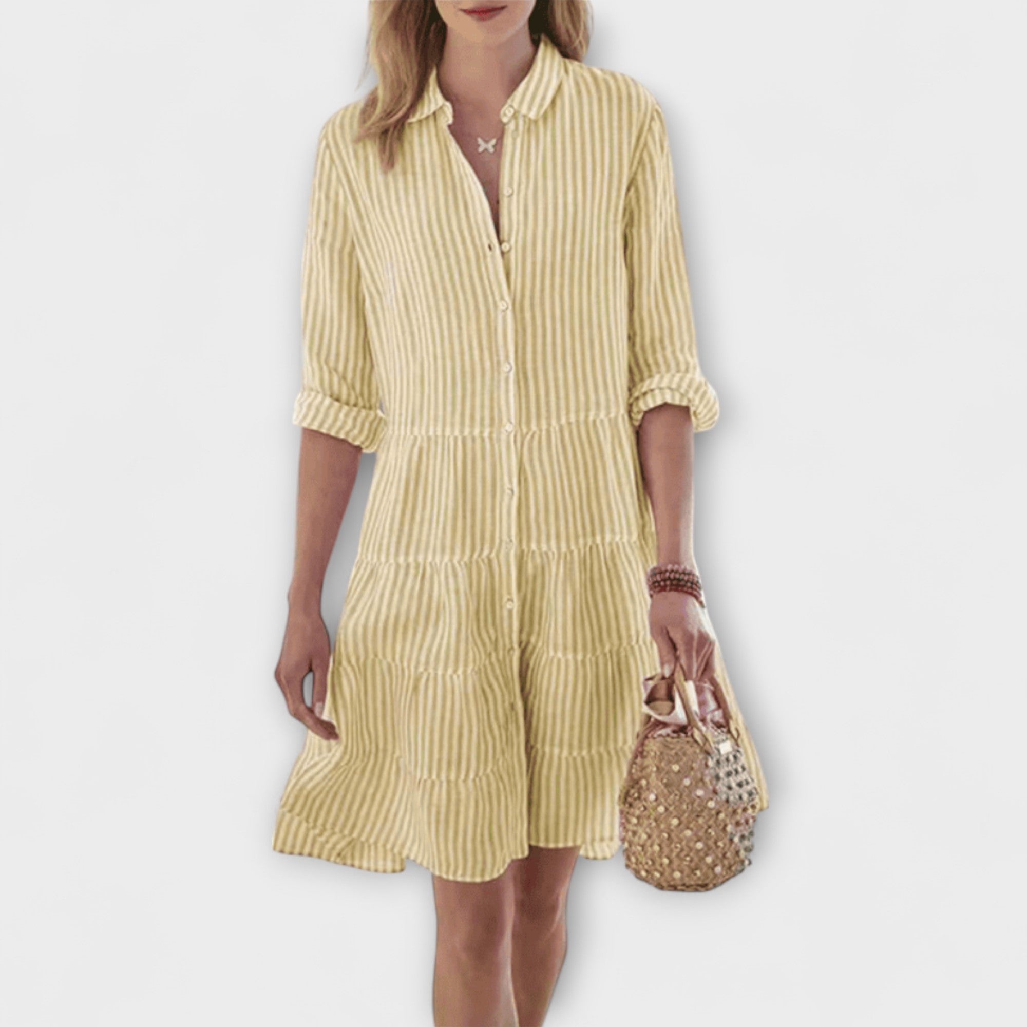 Nadie - Vestido Listrado Arejado