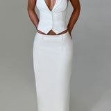 Saia Maxi Piper - Marfim