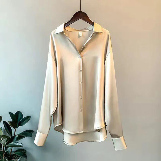 MONIKA - Camisa feminina de cetim