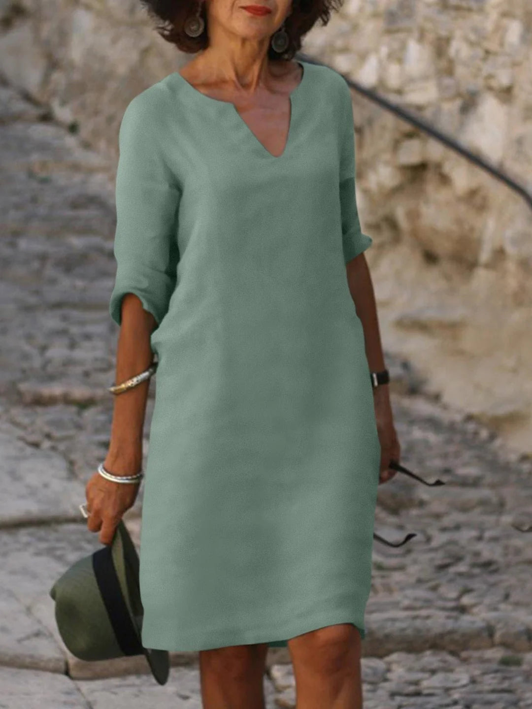 ANNA - VESTIDO CUELLO EN V 