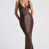 Vestido Maxi Shae - Marrom Ameixa