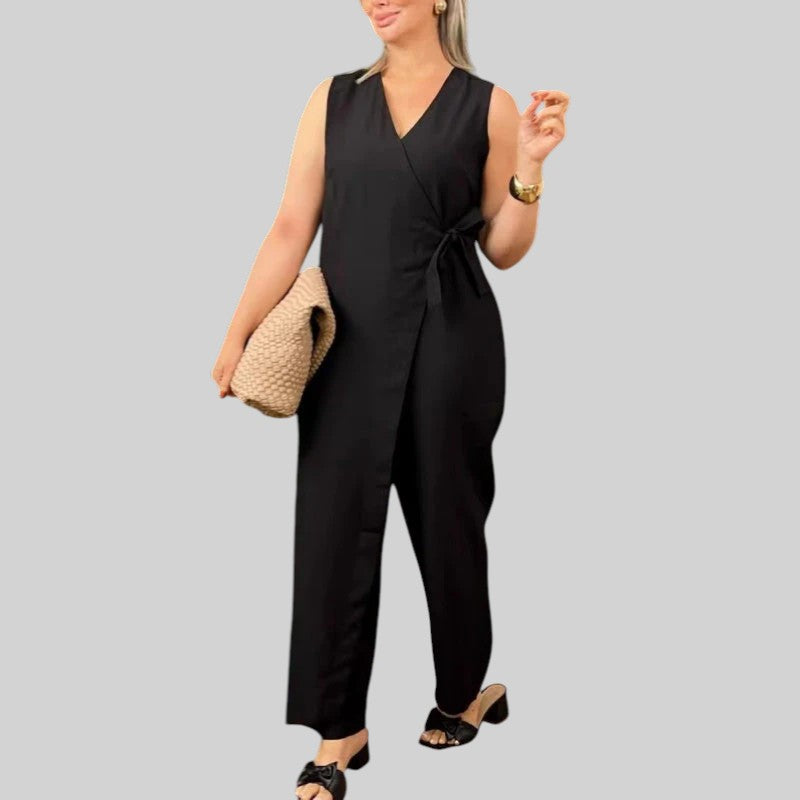 Inês - Elegante macacão com decote em V