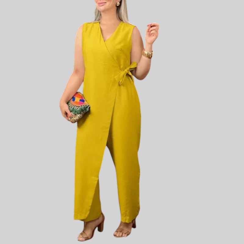 Inês - Elegante macacão com decote em V