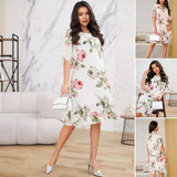 Susy - Vestido de chiffon rodado com pétalas