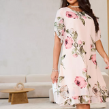 Susy - Vestido de chiffon rodado com pétalas